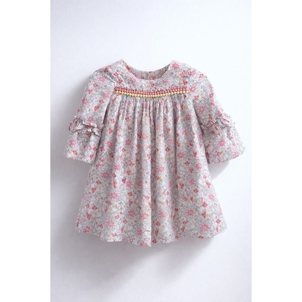 Laura Ashley London Girls’ Floral Dress with Ruffle Sleeve Size 24Months